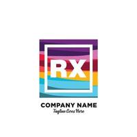 rx initiale logo avec coloré modèle vecteur. vecteur