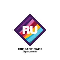 ru initiale logo avec coloré modèle vecteur. vecteur