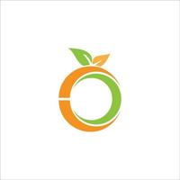 Orange feuille logo vecteur