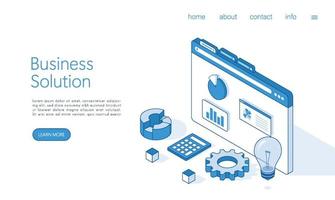 atterrissage page modèle affaires Solution concept illustration. isométrique vecteur. vecteur