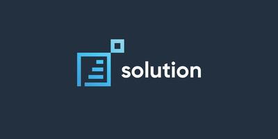 Solution logo conception idée avec Facile concept vecteur