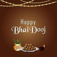 tradition festival indien joyeux bhai dooj célébration carte de voeux vecteur