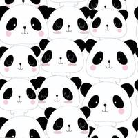 modèle sans couture de dessin animé mignon panda vecteur