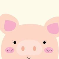 visage de dessin animé mignon de porc vecteur