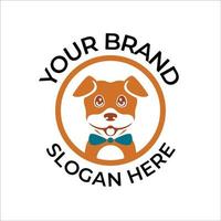 content chien animal de compagnie magasin vecteur logo modèle prime