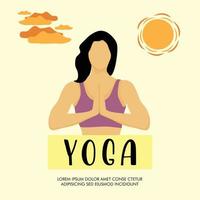 vecteur une affiche pour yoga avec le mots yoga sur il et international et journée bannière et conception vecteur bannière conception yoga logo conception dans vecteur
