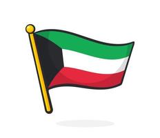 autocollant drapeau de Koweit sur drapeau vecteur