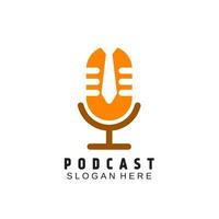 podcasts logo. Podcast icône et cravate, une très élégant logo. vecteur