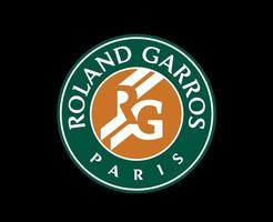 Roland garros tournoi symbole logo français ouvert tennis champion conception vecteur abstrait illustration avec noir Contexte