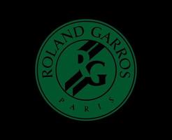 Roland garros tournoi logo symbole vert français ouvert tennis champion conception vecteur abstrait illustration avec noir Contexte