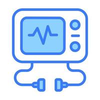 une médical équipement à moniteur battement de coeur, modifiable conception de ecg machine vecteur