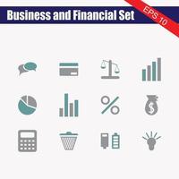 ensemble d'icônes d'affaires. icônes pour les affaires, la gestion, la finance, la stratégie, le marketing. vecteur