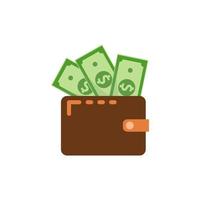 financier vecteur illustration, profit, portefeuille, argent, or pièces de monnaie. adapté pour affaires et finance, bannière.