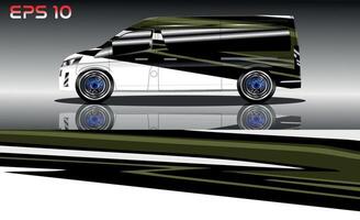 conception d'enveloppe de camionnette. conception d'emballage, d'autocollant et de décalcomanie pour l'entreprise. vecteur