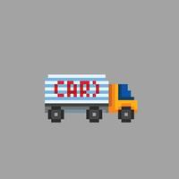 cargaison un camion dans pixel art style vecteur