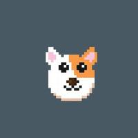 chien tête dans pixel art style vecteur