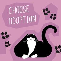 choisir adoption, prendre animal de compagnie maison, chaton bannière vecteur