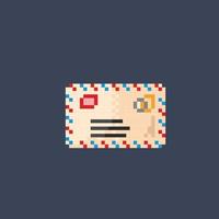 Publier courrier lettre dans pixel art style vecteur