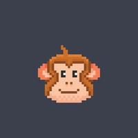 singe tête dans pixel art style vecteur