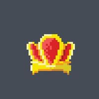 luxe couronne dans pixel art style vecteur