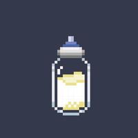 Lait bouteille dans pixel art style vecteur