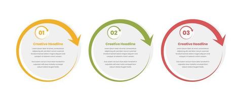 pas infographie flux de travail présentation avec abstrac circulaire La Flèche vecteur