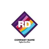 rd initiale logo avec coloré modèle vecteur. vecteur