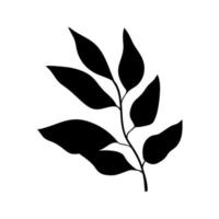 forêt herbes, silhouette feuilles et brindilles de les plantes. botanique collection de à base de plantes motifs et feuilles vecteur