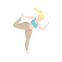 content européen un énorme femme dans le yoga position. des sports et santé corps positif concept. je l'amour mon corps. attrayant plus Taille femme dans actif en bonne santé mode de vie vecteur