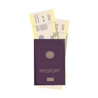 passeport international et billets d'avion vecteur