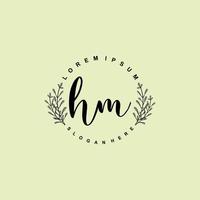 hum initiale beauté floral logo modèle vecteur