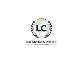 moderne minimaliste lc couronne logo, professionnel lc logo lettre conception pour magasin vecteur