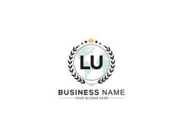 moderne minimaliste lu couronne logo, professionnel lu logo lettre conception pour magasin vecteur