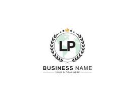 moderne minimaliste lp couronne logo, professionnel lp logo lettre conception pour magasin vecteur