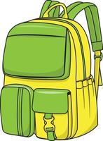 école sac vecteur vert Jaune