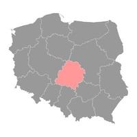 lodz voïvodie carte, Province de Pologne. vecteur illustration.