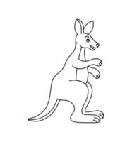 kangourou personnage noir et blanc vecteur illustration coloration livre pour des gamins