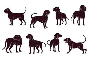 main tirages silhouette de beagle chiens. vecteur illustration