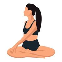 sans visage fille dans le lotus position. le concept de mental santé, en bonne santé mode de vie. isolé objet sur une blanc Contexte. vecteur image