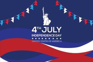Quatrième de juillet Etats-Unis indépendance journée Contexte. Etats-Unis Mémorial journée fête. vecteur illustration.