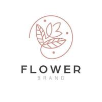 abstrait fleur et feuilles logo conception. produits de beauté oe mode logotype. luxe et moderne logo. vecteur