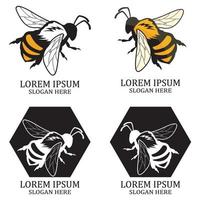 icône de conception d'illustrations de logo d'abeille vecteur