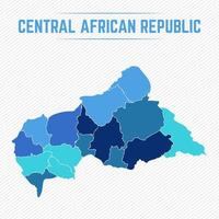 Carte détaillée de la République centrafricaine avec les villes vecteur