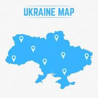 ukraine carte simple avec des icônes de la carte vecteur