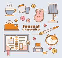 les accessoires pour décorer le journal. esquisser une illustration vectorielle simple. vecteur