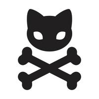 chat crâne icône traverser OS vecteur logo Halloween illustration symbole