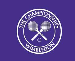 Wimbledon le championnats logo blanc symbole tournoi ouvert tennis conception vecteur abstrait illustration avec violet Contexte