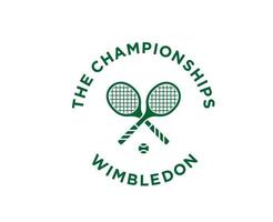 le championnats Wimbledon symbole vert logo tournoi ouvert tennis conception vecteur abstrait illustration