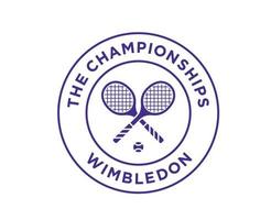 Wimbledon le championnats symbole violet logo tournoi ouvert tennis conception vecteur abstrait illustration