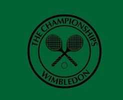 Wimbledon le championnats logo noir symbole tournoi ouvert tennis conception vecteur abstrait illustration avec vert Contexte